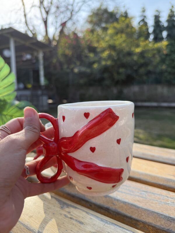 heart bow mug