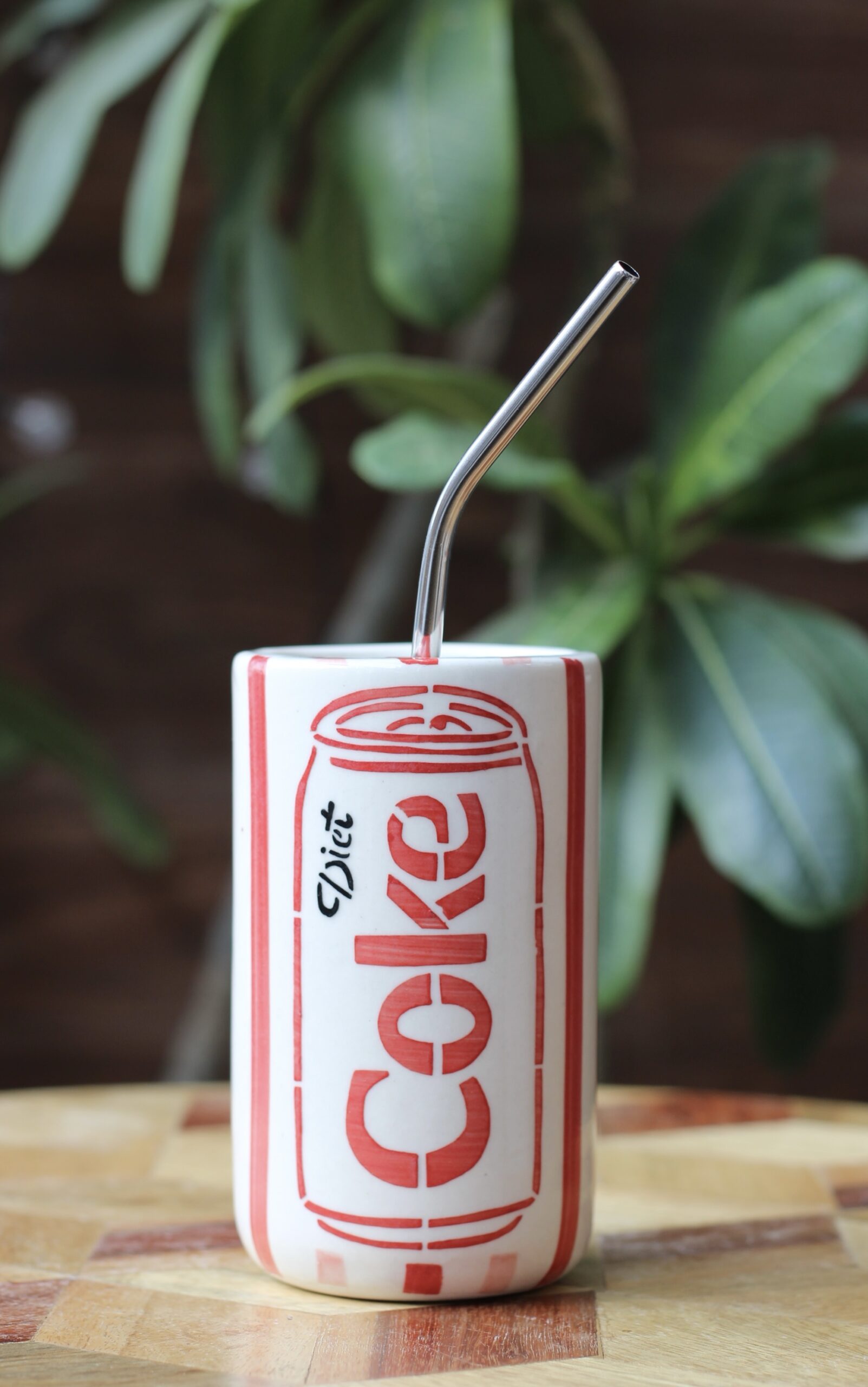 Retro Diet Coke Ceramic Can Sipper with Reusable Stainless Steel Straw | 400ml Aesthetic Iced Coffee Tumbler - Image 4